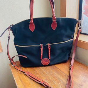 Dooney & Bourke Black Zipper Canvas Tote